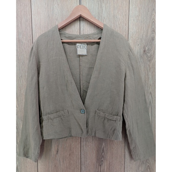 Clio 100% Linen Blazer Made in Italy Size 46Minimalist Lightweight Jacket
